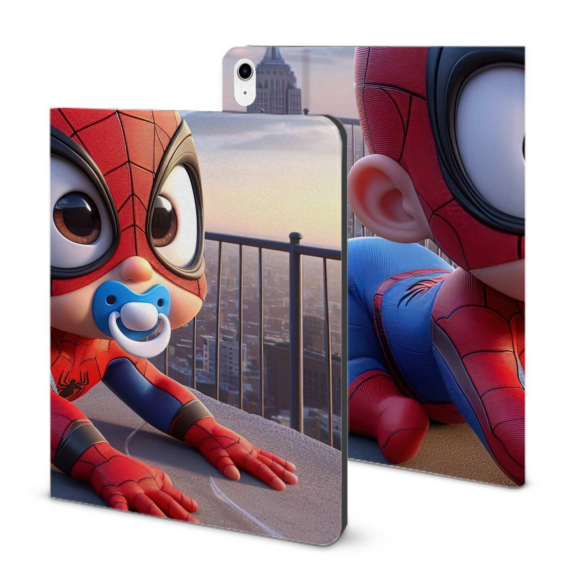（画像用） Spider Man スパイダーマン IPad ケース ブック型 PUレザー TPU 耐衝撃 軽量 薄型 ペン収納なし 全面保護 IPad 各モデル対応